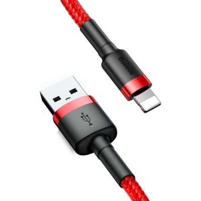 Baseus Braided Cable Lighting - USB-A male Red 1m (CATKLF-B09)